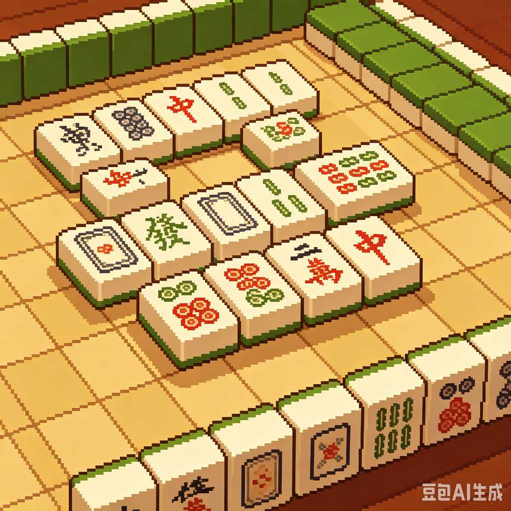minimal text mahjong set